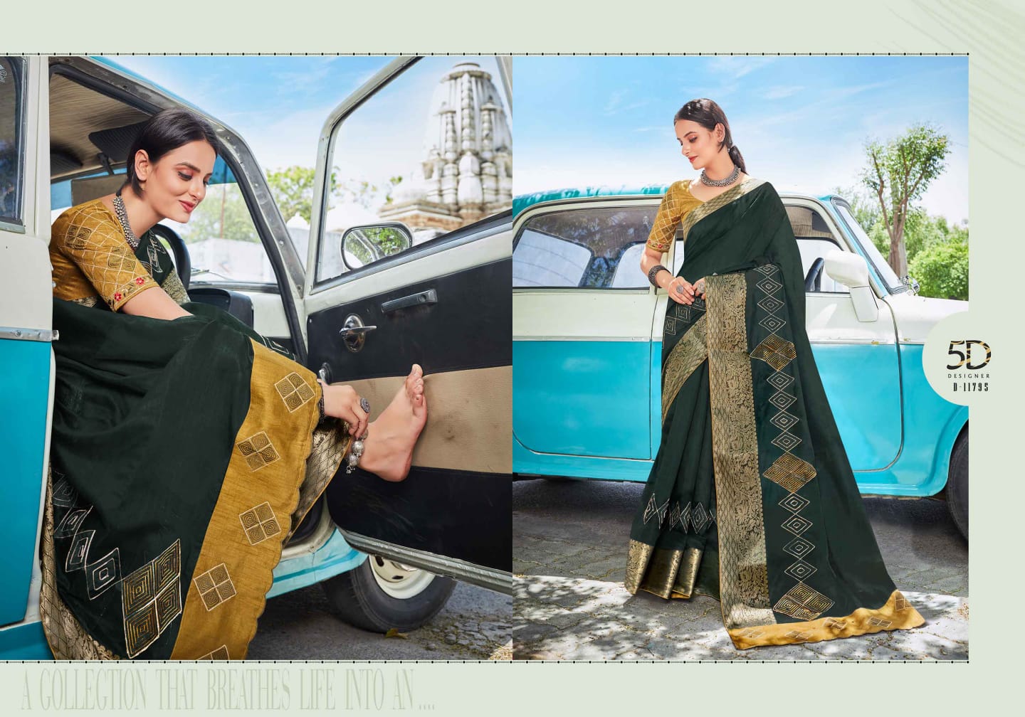 5D Designer Fancy Wear Designer Wholesale Saree Collection